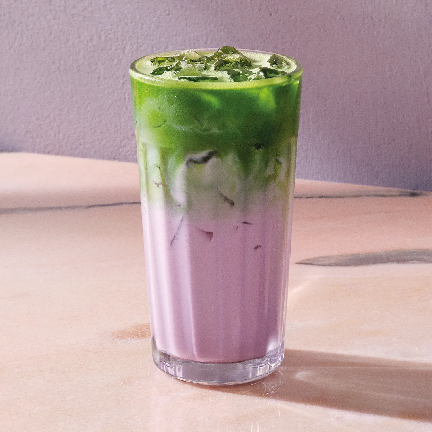 Iced Ube Vanilla Matcha Latte